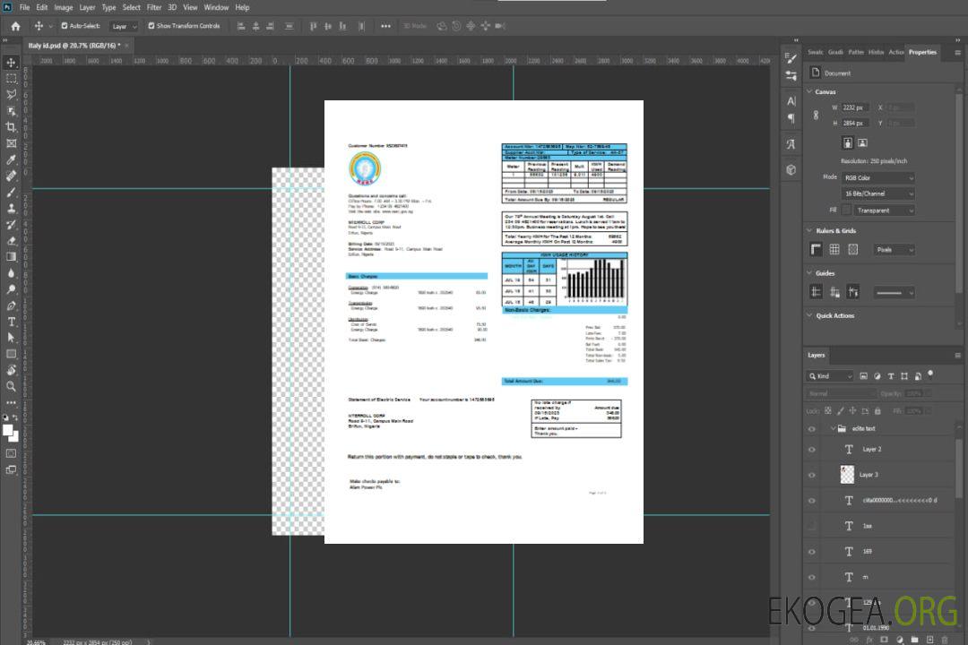 Facture de service public de l'électricité de la Commission nigériane de réglementation de l'électricité, SCR template Facture de service public de l'électricité de la Commission nigériane de réglementation de l'électricité, SCR template